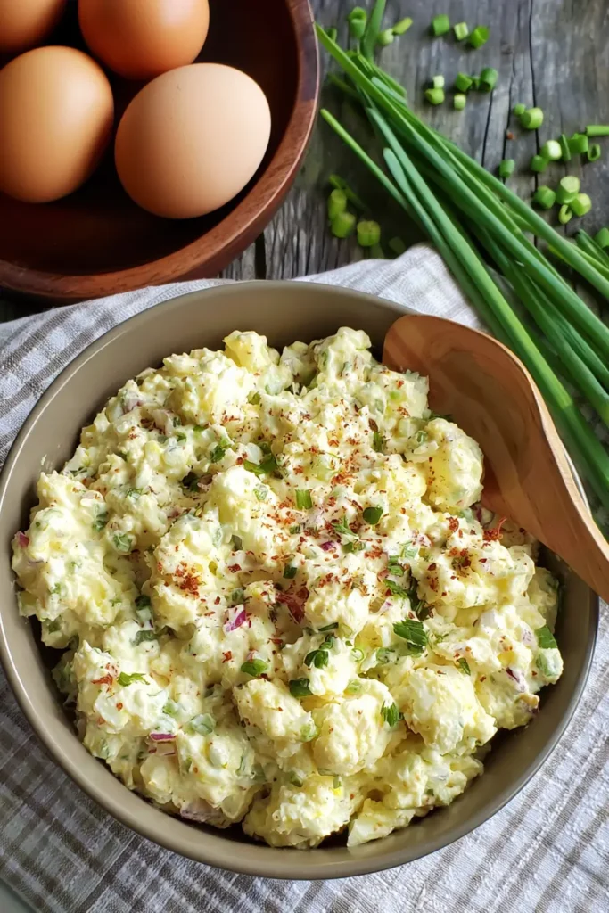 Creamy Cottage Cheese Egg Salad with boiled eggs and herbs, perfect for healthy lunches.