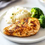 Juicy Air Fryer Chicken Breast cooked to perfection, no breading required.