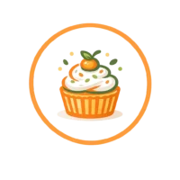 Dessert recipes icon featuring a cupcake in Giferty Kitchen colors