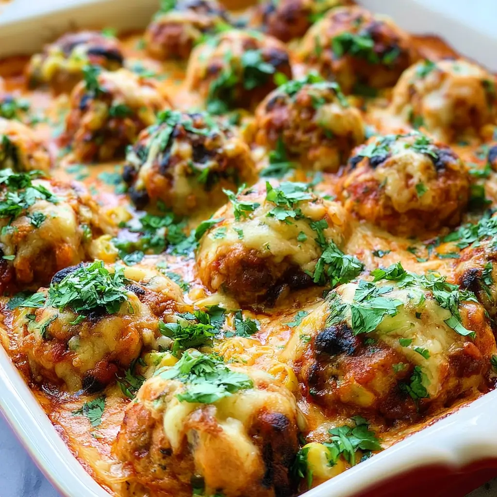 These baked enchilada meatballs are saucy, cheesy, and full of bold Mexican-inspired flavor.