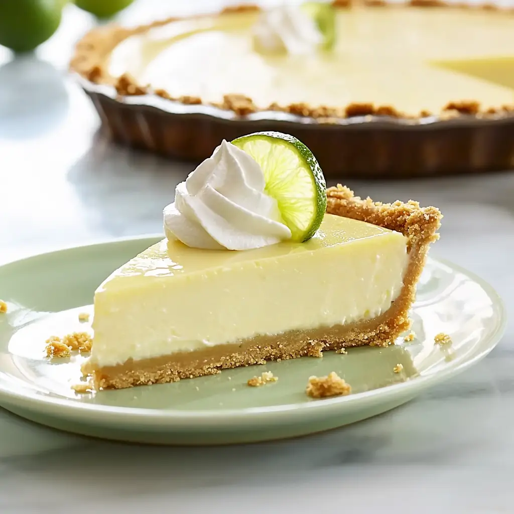 Delicious key lime pie with a creamy filling and buttery crust.