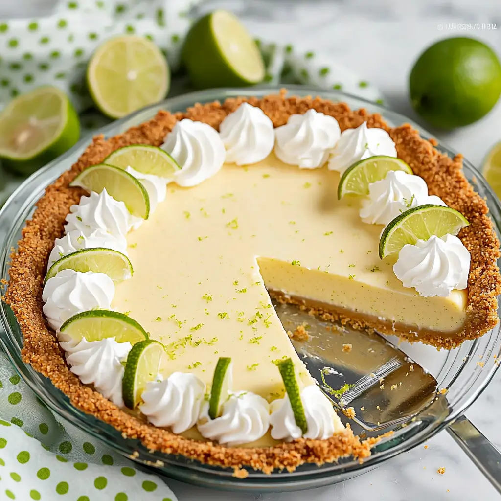 Delicious key lime pie with a creamy filling and buttery crust.