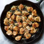 Crispy Garlic Parmesan Chicken Bites ready to be served as a savory snack or appetizer.