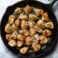 Crispy Garlic Parmesan Chicken Bites ready to be served as a savory snack or appetizer.