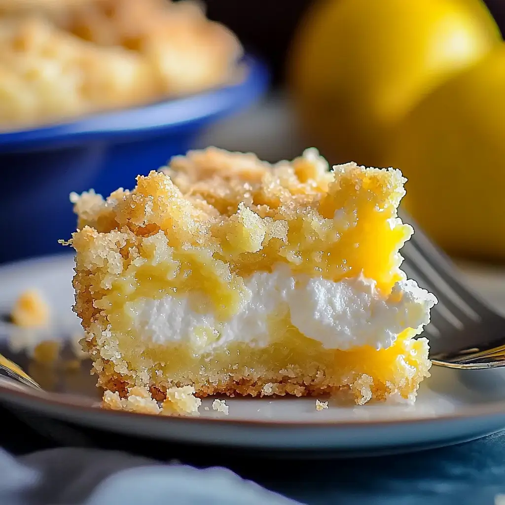 Delicious Lemon Cream Cheese Dump Cake with a golden topping and creamy filling