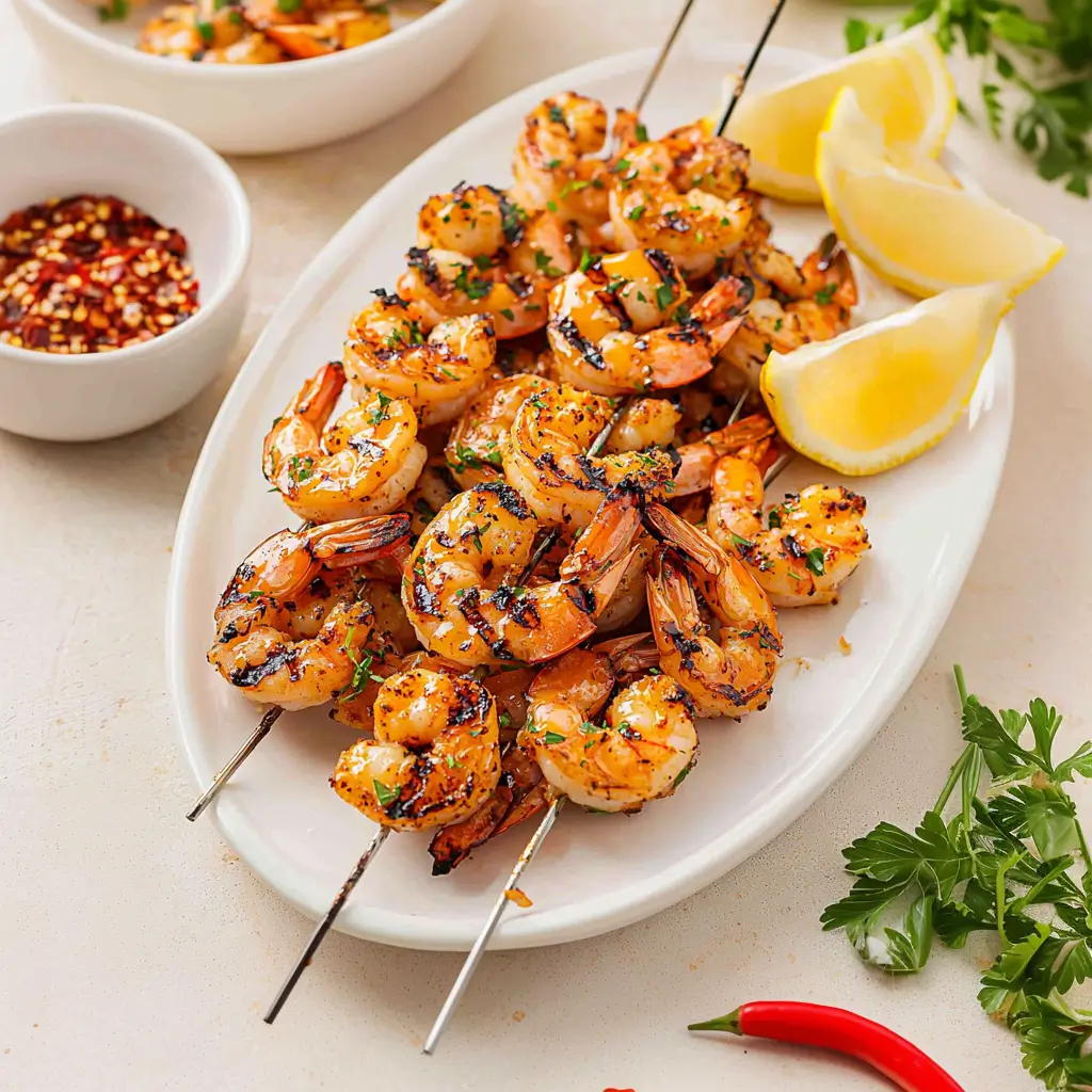 Texas Roadhouse Grilled Shrimp served with garlic lemon pepper butter and rice.