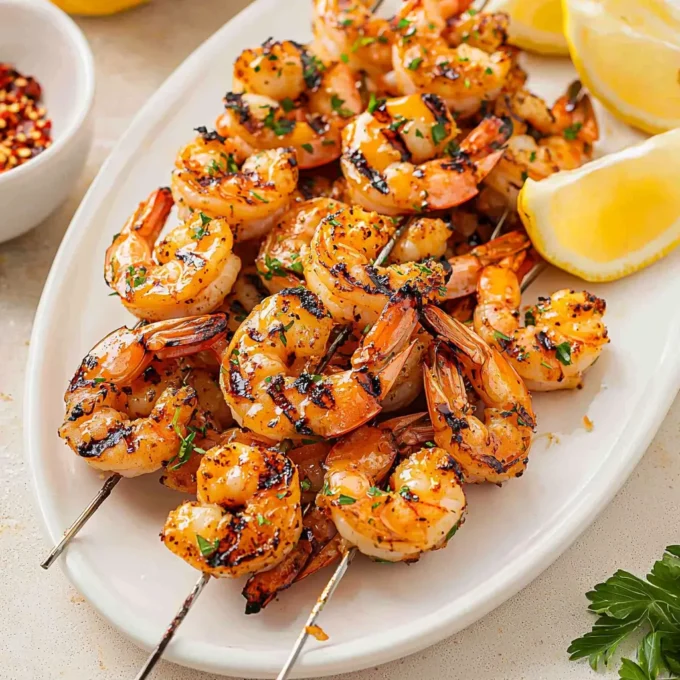 Texas Roadhouse Grilled Shrimp served with garlic lemon pepper butter and rice.