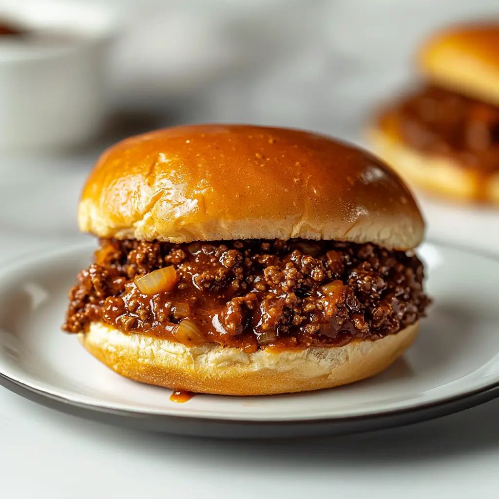 Delicious homemade Sloppy Joes served on toasted buns with a rich, zesty sauce.