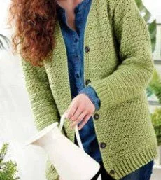 V-Neck Crochet Cardigan Pattern for Adults in various colors